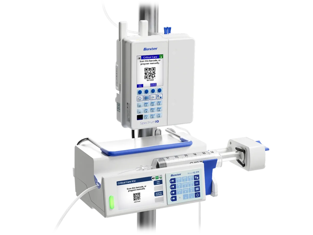 The Novum IQ Syringe pump and Spectrum IQ infusion pump as part of the IQX infusion platform