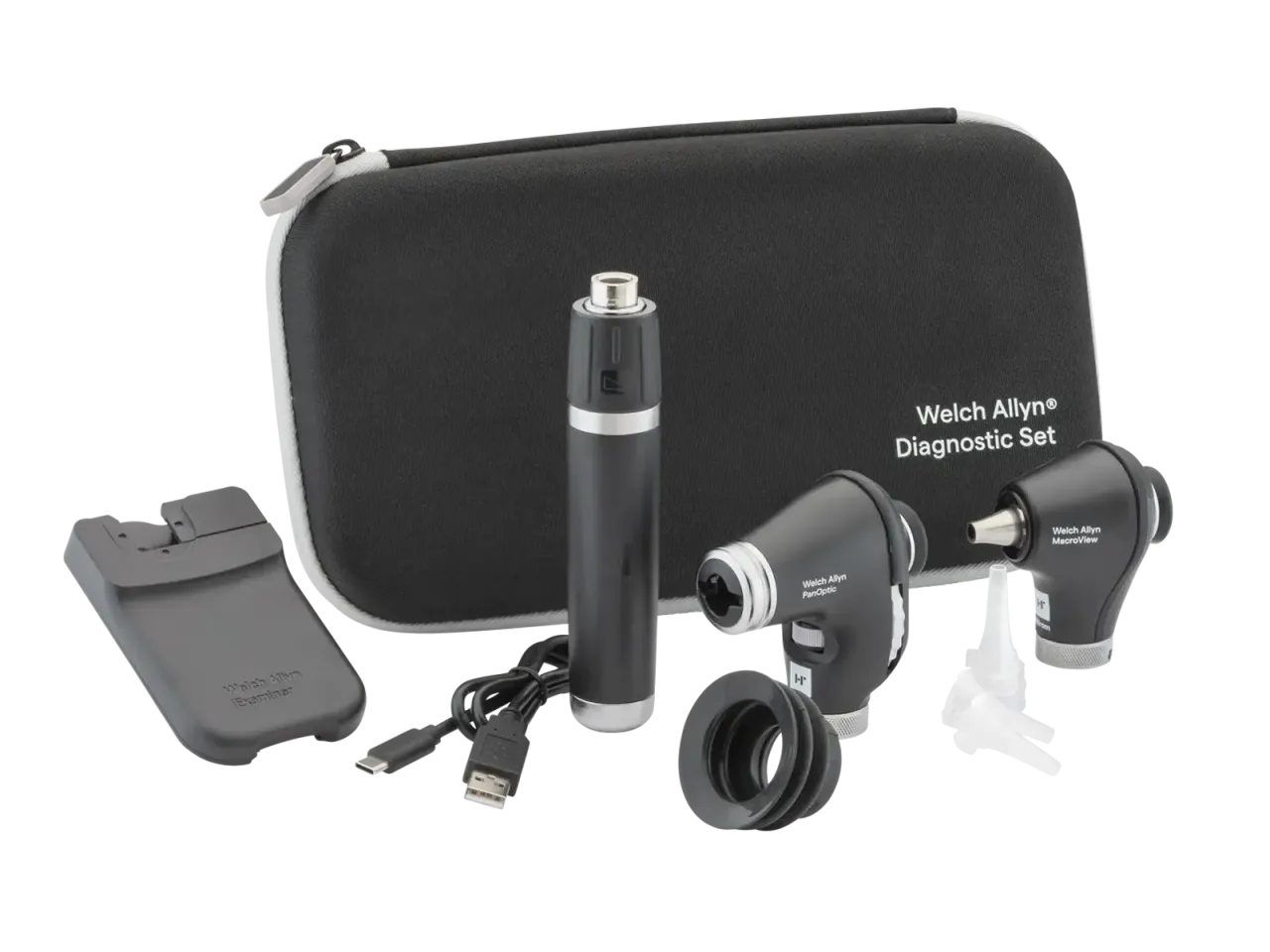 A Welch Allyn Diagnostic Set with PanOptic and MacroView Plus heads