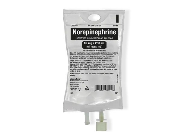 Norepinephrine Bitartrate in 5% Dextrose injection, 16 mg per 250 mL